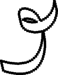 Ribbon pixel 8bit icon. Holiday decoration