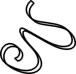 Ribbon pixel 8bit icon. Holiday decoration