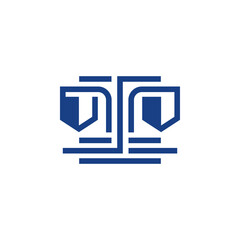 Scale of Justice Law Dual Shield Lawyer Legal Firm Abstract Logo Design Vector