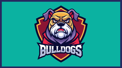 Fierce bulldog mascot logo with bold typography