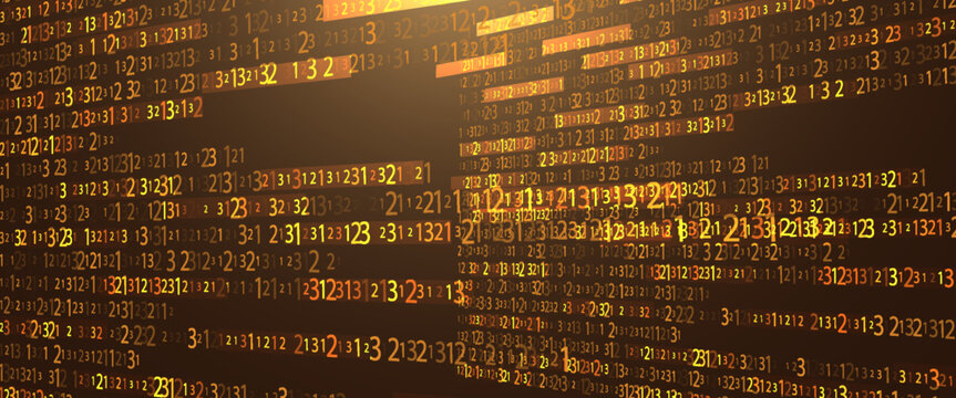 PrintaVector digital code rain in a Matrix inspired futuristic style. High-tech backdrop with glowing binary characters. Binary Software Programming Code Background. Digital Data Technology Concept.