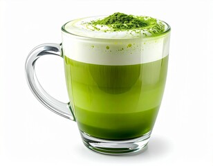 Matcha Latte in a Glass