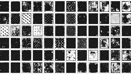 Set of grunge rolled ink stamp textures handmade with brayer. Letterpress vintage rough irregular rectangle vertical backgrounds Linocut relief printing shapes vector illustration transparent backdrop