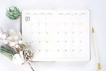 카피공간이 있는 2026년 한국의 1월 달력