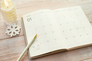 카피공간이 있는 2026년 한국의 1월 달력