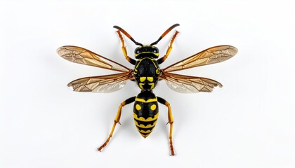 Wasp isolated on white.