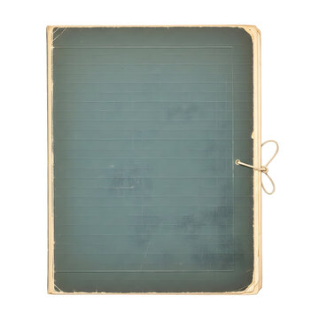 Vintage blue cardboard archive document folder with string tie closure isolated PNG with Transparent Background