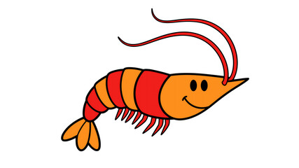 shrimp on white background