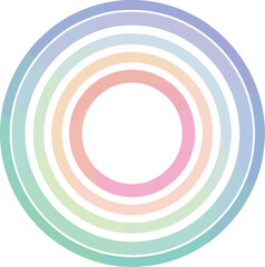 Concentric circles forming a pastel rainbow pattern on a white background