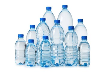 Refreshing clear water bottles assortment variety healthy hydration beverage refreshment