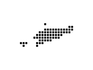 East Timor map in rounded square style. Abstract vector illustration of a country map with halftone effect for infographic.