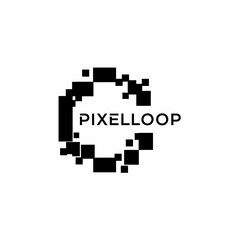 Pixel Loop Logo Design Abstract Geometric Shape.