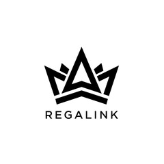 Fototapeta premium Regalink Crown Logo Design with Geometric Shapes.