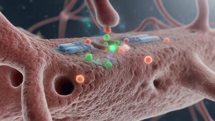 Neuromuscular Junction Animation Neurotransmitter Release and Muscle Contraction.