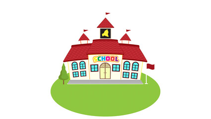vector illustration of a school building