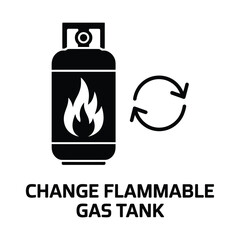 Propane gas tank replacement and safety icon