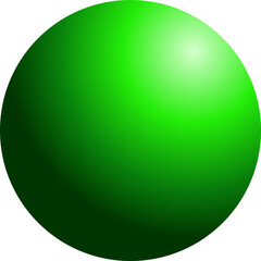 Realistic green sphere isolated on transparent background