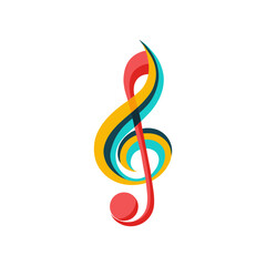 Fototapeta premium Stylized Musical Note Abstract Illustration
