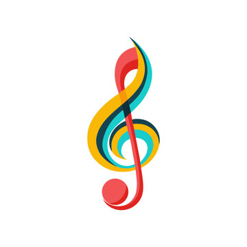 Stylized Musical Note Abstract Illustration