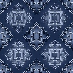 Modern Lanna Winter Textile Pattern Thai Snowflake Seamless Art