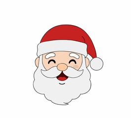Happy Santa Claus Head Cartoon