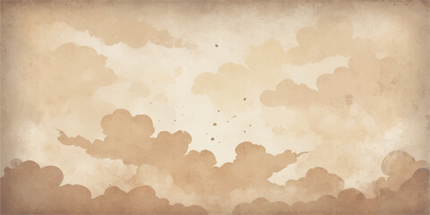 Antique global map illustration on aged, grunge parchment paper texture