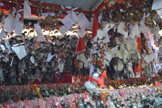 Chitai Golu Devta (The God of Justice) Temple in Almora, Uttarakhand covered with Sacred Bells and Prayer Letters.