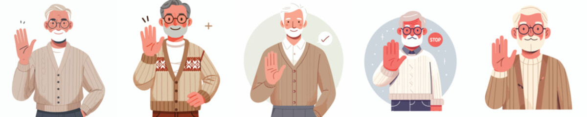 vector grandfather hand gesture stop