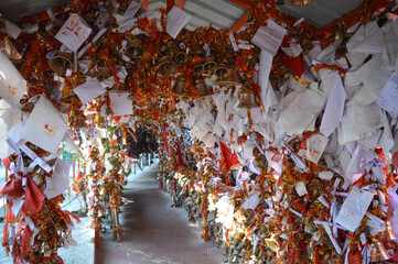 Chitai Golu Devta (The God of Justice) Temple in Almora, Uttarakhand covered with Sacred Bells and Prayer Letters.