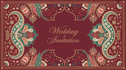 Indian wedding artwork showcasing love in Mughal Garden architecture