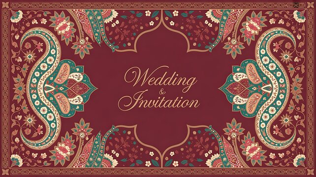 Indian wedding artwork showcasing love in Mughal Garden architecture