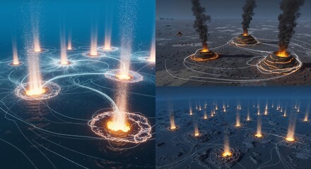 'Undersea Volcanoes and Lava Fields'