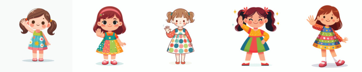 vector little girl hand gesture stop