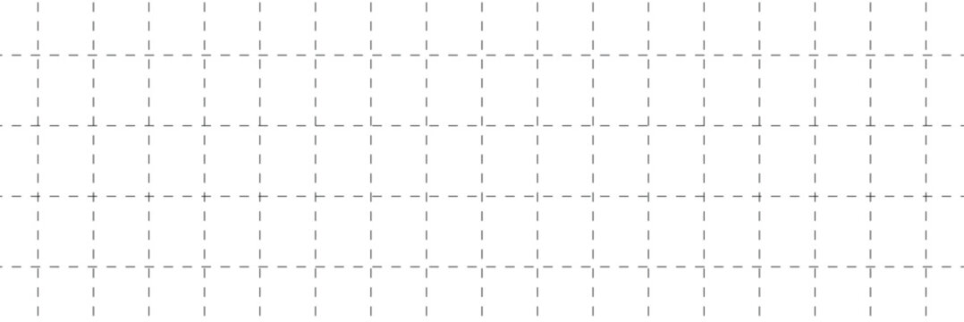 Squared dashed grid seamless pattern. math paper notebook background. dashed cross line texture. squared notebook seamless pattern. grid paper sheet. vector illustration isolated on white background .