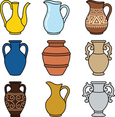 Set of Ugly Christmas Sweaters Vector Illustration with Reindeer, Snowman, Christmas Tree, and Holiday Pattern Knits Design.