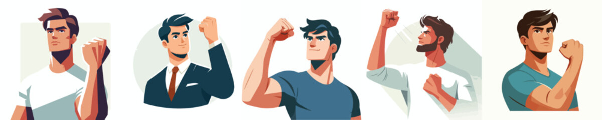 vector of a man clenching his fists up