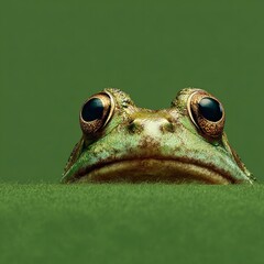 frog on a green leaf