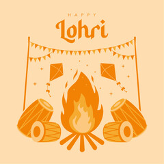 vector happy lohri background template