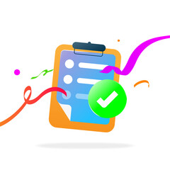 modern illustration of checklist on a clipboard. task completion, option selection, decision making, or choosing preferences. for concepts related to productivity, workflow, survey forms, to do lists