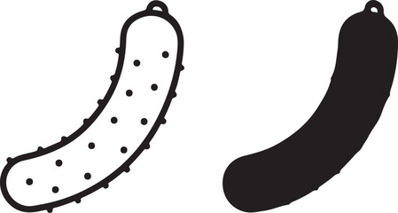 Fresh green cucumber illustration with vibrant colors and clean lines