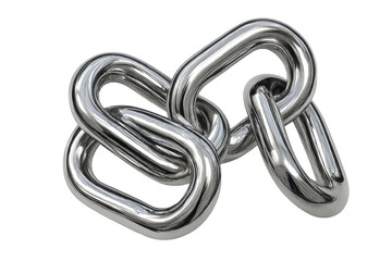 Fototapeta premium Metal chain links connecting, forming a strong bond and displaying unity, connection, security, and partnership on transparent background