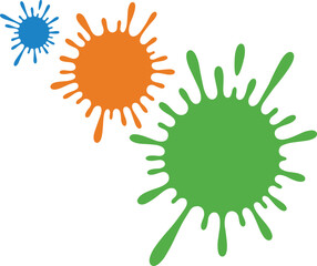 Cartoon paint splatter, colorful splash vector, abstract ink drop clipart, vibrant art element, creative background design, playful liquid shape, modern graphic, dynamic style