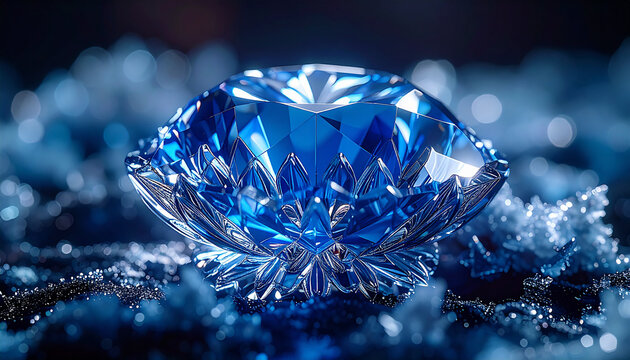 Sparkling Jewel: A mesmerizing display of a radiant, exquisitely cut gemstone, glistening with an array of facets, evoking a sense of opulence and preciousness.