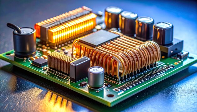 led driver electrical power supply board heat sink coil transformer rectifier smd component miniature compact circuit efficient lighting tech regulated output hardware module engineered neat layout