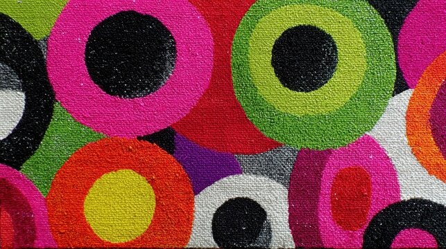 Colorful Circles Overlapping Abstract Texture