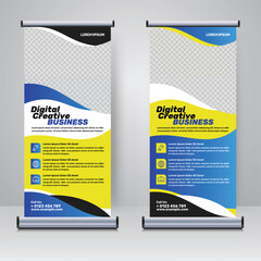 Corporate rollup or X banner design template	
