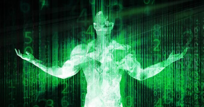 Futuristic Virtual Reality Background or VR AR XR Concept