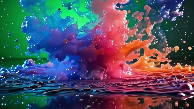 below amp radiant park background, the burst anele discolouration movement start softly ahead explode into amp dotty dancing of tint and chaos, resemble an foreign inkstorm watch along film.