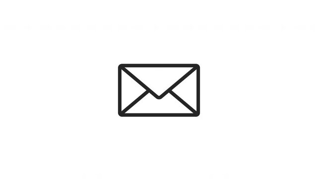 Black wiggling animation email letter video