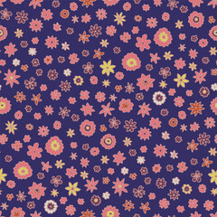 Colorful Tiny Flowers Seamless Background